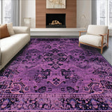 Ultra Soft Area Rug, Non Slip, Stain Resistant, Washable Area Rugs for Living Room, Bedroom, Stylish Transitional Symmetrical Elements(Purple)