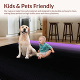 Ultra Soft Area Rug, Non Slip, Stain Resistant, Washable Area Rugs for Living Room, Bedroom, Contemporary Black Purple Fusion(Purple)