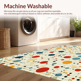 Ultra Soft Area Rug, Non Slip, Stain Resistant, Washable Area Rugs for Living Room, Bedroom, Stylish Dynamic Polka Dot Theme(Yellow)