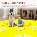 Ultra Soft Area Rug, Non Slip, Stain Resistant, Washable Area Rugs for Living Room, Bedroom, Joyful Modern Geometric Arrangement(Yellow)