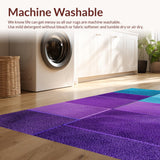 Ultra Soft Area Rug, Non Slip, Stain Resistant, Washable Area Rugs for Living Room, Bedroom, Non-Slip Contemporary Classroom Area Rug(Purple)