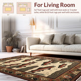 Ultra Soft Area Rug, Non Slip, Stain Resistant, Washable Area Rugs for Living Room, Bedroom, Rustic Earthy Animal Print(Beige)