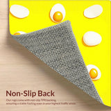 Ultra Soft Area Rug, Non Slip, Stain Resistant, Washable Area Rugs for Living Room, Bedroom, Contemporary Cheerful Egg Pattern(Yellow)