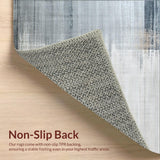 Ultra Soft Area Rug, Non Slip, Stain Resistant, Washable Area Rugs for Living Room, Bedroom, Distressed Abstract Textured Neutral Tones(Gray)