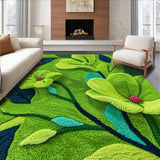 Ultra Soft Area Rug, Non Slip, Stain Resistant, Washable Area Rugs for Living Room, Bedroom, Whimsical Moss Green Bathroom Floral Mat(Green)