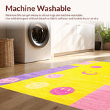 Ultra Soft Area Rug, Non Slip, Stain Resistant, Washable Area Rugs for Living Room, Bedroom, Vibrant Rainbow Notebook Aesthetic(Yellow)