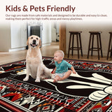Ultra Soft Area Rug, Non Slip, Stain Resistant, Washable Area Rugs for Living Room, Bedroom, Vibrant Rustic Animal Print(Black)