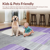 Ultra Soft Area Rug, Non Slip, Stain Resistant, Washable Area Rugs for Living Room, Bedroom, Luxe Fluid Abstract Expression(Purple)