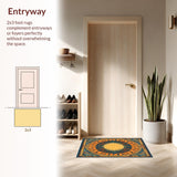 Ultra Soft Area Rug, Non Slip, Stain Resistant, Washable Area Rugs for Living Room, Bedroom, Chic Minimalist Circular Pattern(Orange)