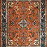 Ultra Soft Area Rug, Non Slip, Stain Resistant, Washable Area Rugs for Living Room, Bedroom, Rustic High-Low Texture Statement(Orange)