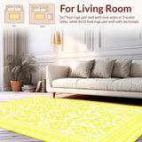 Ultra Soft Area Rug, Non Slip, Stain Resistant, Washable Area Rugs for Living Room, Bedroom, Elegant Diamond Pattern Harmony(Yellow)