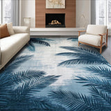 Ultra Soft Area Rug, Non Slip, Stain Resistant, Washable Area Rugs for Living Room, Bedroom, Elegant Grey Blue Geometric Fusion(Blue)