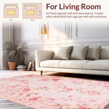 Ultra Soft Area Rug, Non Slip, Stain Resistant, Washable Area Rugs for Living Room, Bedroom, Elegant Cozy Furry Accent(Pink)