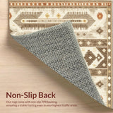 Ultra Soft Area Rug, Non Slip, Stain Resistant, Washable Area Rugs for Living Room, Bedroom, Tribal Farmhouse Non-Slip Entryway Area Carpet(Beige)