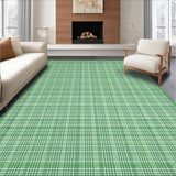 Ultra Soft Area Rug, Non Slip, Stain Resistant, Washable Area Rugs for Living Room, Bedroom, Serene Modern Linear Pattern Fusion(Green)