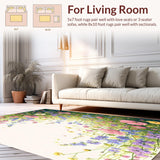 Ultra Soft Area Rug, Non Slip, Stain Resistant, Washable Area Rugs for Living Room, Bedroom, Floral Meadow Area Pink Garden Indoor(Pink)