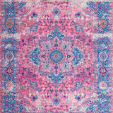 Ultra Soft Area Rug, Non Slip, Stain Resistant, Washable Area Rugs for Living Room, Bedroom, Elegant Retro Abstract Design(Pink)