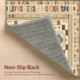 Ultra Soft Area Rug, Non Slip, Stain Resistant, Washable Area Rugs for Living Room, Bedroom, Beige Brown Geometric(Beige)