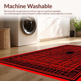 Ultra Soft Area Rug, Non Slip, Stain Resistant, Washable Area Rugs for Living Room, Bedroom, Chic Modern Low-Pile Rug(Red)