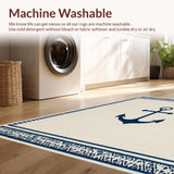 Ultra Soft Area Rug, Non Slip, Stain Resistant, Washable Area Rugs for Living Room, Bedroom, Rustic Nautical Textured Welcome Mat(Beige)