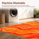 Ultra Soft Area Rug, Non Slip, Stain Resistant, Washable Area Rugs for Living Room, Bedroom, Artistic Fluffy Gradient Design(Orange)