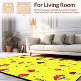 Ultra Soft Area Rug, Non Slip, Stain Resistant, Washable Area Rugs for Living Room, Bedroom, Whimsical Earthy Organic Touch(Yellow)