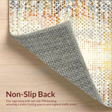 Ultra Soft Area Rug, Non Slip, Stain Resistant, Washable Area Rugs for Living Room, Bedroom, Artful Beige Contemporary Geometric Non Slip Modern Decor(Beige)