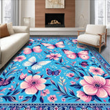 Charming Blue Botanical Print(Blue)