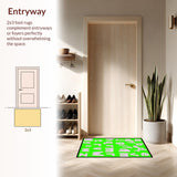 Ultra Soft Area Rug, Non Slip, Stain Resistant, Washable Area Rugs for Living Room, Bedroom, Whimsical Geometric Playtime Motif(Pink)