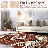 Ultra Soft Area Rug, Non Slip, Stain Resistant, Washable Area Rugs for Living Room, Bedroom, Elegant Ethnic Ogee Design(Brown)