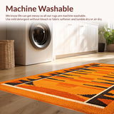 Ultra Soft Area Rug, Non Slip, Stain Resistant, Washable Area Rugs for Living Room, Bedroom, Eye-Catching Nature Inspired Pattern(Orange)