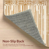 Ultra Soft Area Rug, Non Slip, Stain Resistant, Washable Area Rugs for Living Room, Bedroom, Rustic Vintage Diamond Pattern(Beige)