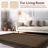 Ultra Soft Area Rug, Non Slip, Stain Resistant, Washable Area Rugs for Living Room, Bedroom, Elegant Shaggy Hide Design(Brown)
