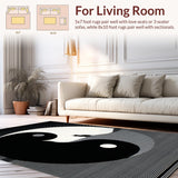 Ultra Soft Area Rug, Non Slip, Stain Resistant, Washable Area Rugs for Living Room, Bedroom, Abstract Monochrome Cat Silhouette(Black)
