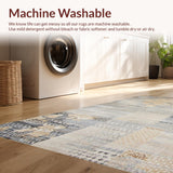 Ultra Soft Area Rug, Non Slip, Stain Resistant, Washable Area Rugs for Living Room, Bedroom, Contemporary Oversized Patterned Elegance(Gray)
