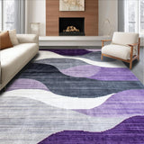 Ultra Soft Area Rug, Non Slip, Stain Resistant, Washable Area Rugs for Living Room, Bedroom, Elegant Tiled Grey Purple Harmony(Purple)