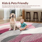 Ultra Soft Area Rug, Non Slip, Stain Resistant, Washable Area Rugs for Living Room, Bedroom, Stylish Modern Artistic Expression(Pink)