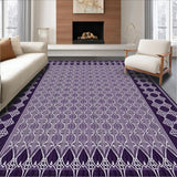 Ultra Soft Area Rug, Non Slip, Stain Resistant, Washable Area Rugs for Living Room, Bedroom, Vibrant Diamond Grid Aesthetic(Purple)