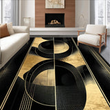 Ultra Soft Area Rug, Non Slip, Stain Resistant, Washable Area Rugs for Living Room, Bedroom, Vivid Abstract Expressionist Palette(Gold)