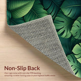 Ultra Soft Area Rug, Non Slip, Stain Resistant, Washable Area Rugs for Living Room, Bedroom, Charming Tropical Leaf Aesthetic(Green)