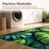 Ultra Soft Area Rug, Non Slip, Stain Resistant, Washable Area Rugs for Living Room, Bedroom, Elegant Sage Green Leaf Pattern(Green)