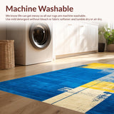 Ultra Soft Area Rug, Non Slip, Stain Resistant, Washable Area Rugs for Living Room, Bedroom, Bold Gradient Expressionist Style(Yellow)