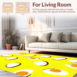 Ultra Soft Area Rug, Non Slip, Stain Resistant, Washable Area Rugs for Living Room, Bedroom, Lighthearted Quirky Character Design(Yellow)