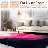 Ultra Soft Area Rug, Non Slip, Stain Resistant, Washable Area Rugs for Living Room, Bedroom, Gradient Black Pink Abstract Aesthetic(Pink)