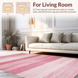 Ultra Soft Area Rug, Non Slip, Stain Resistant, Washable Area Rugs for Living Room, Bedroom, Dusty Rose Modern Minimalist Appeal(Pink)