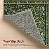 Ultra Soft Area Rug, Non Slip, Stain Resistant, Washable Area Rugs for Living Room, Bedroom, Floral Soft Dining Room Washable Area Rug(Black)