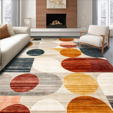 Warm Colors Abstract Circles Rustic Modern Geometry Area(Gray)