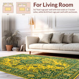 Ultra Soft Area Rug, Non Slip, Stain Resistant, Washable Area Rugs for Living Room, Bedroom, Chic Soft Colorful Print(Yellow)