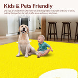 Ultra Soft Area Rug, Non Slip, Stain Resistant, Washable Area Rugs for Living Room, Bedroom, Contemporary Minimalist Egg Shape(Yellow)