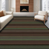 Ultra Soft Area Rug, Non Slip, Stain Resistant, Washable Area Rugs for Living Room, Bedroom, Whimsical Striped Textured Delight(Brown)